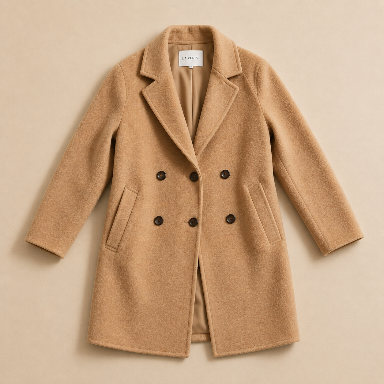 LaVenise Damen Wollmantel – Camel | Schurwolle &amp; Cashmere